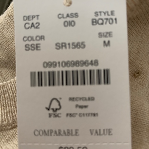 J Crew Factory Teddie Seashell Sweater NWT Medium - Picture 4 of 4